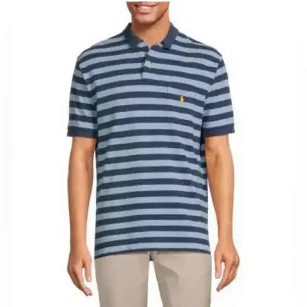 Polo Ralph Lauren Classic Striped Polo Shirt‎ Preppy Pony Large, blue light blue
